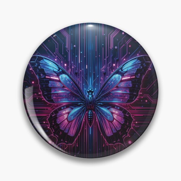 Item preview, Y2K Cyber Butterfly – Futuristic Vaporwave Wings designed and sold by Kabali-SL.