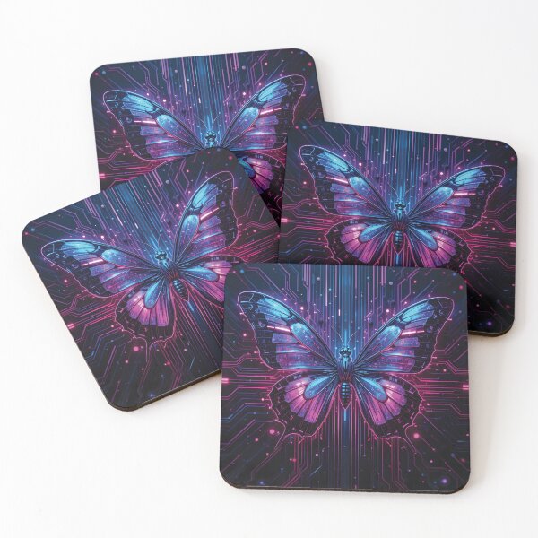 Item preview, Y2K Cyber Butterfly – Futuristic Vaporwave Wings designed and sold by Kabali-SL.