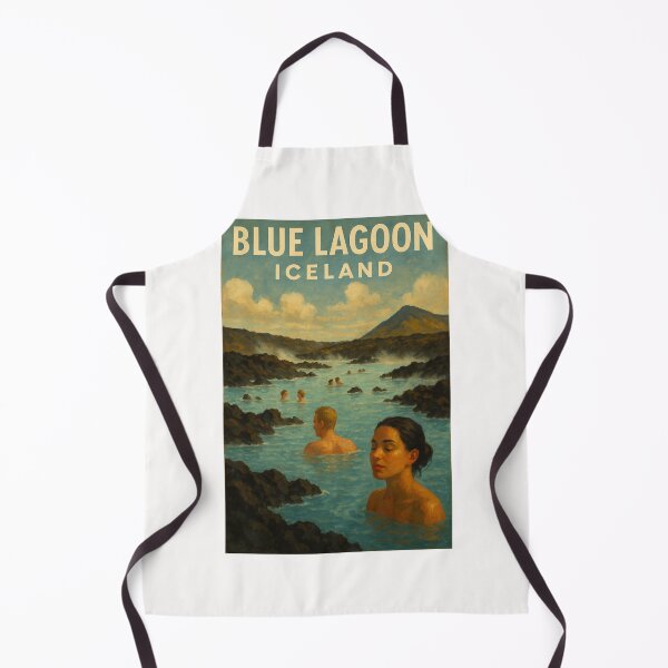 Item preview, Blue Lagoon Bathers in Volcanic Steam – Iceland Escape designed and sold by Places On Earth.