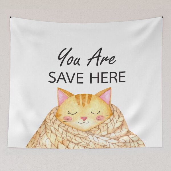 Item preview, You Are Safe Here – Warm Cozy Cat Sticker with Gentle Affirmation for Comfort and Self-Care designed and sold by HAFIZ-DP.