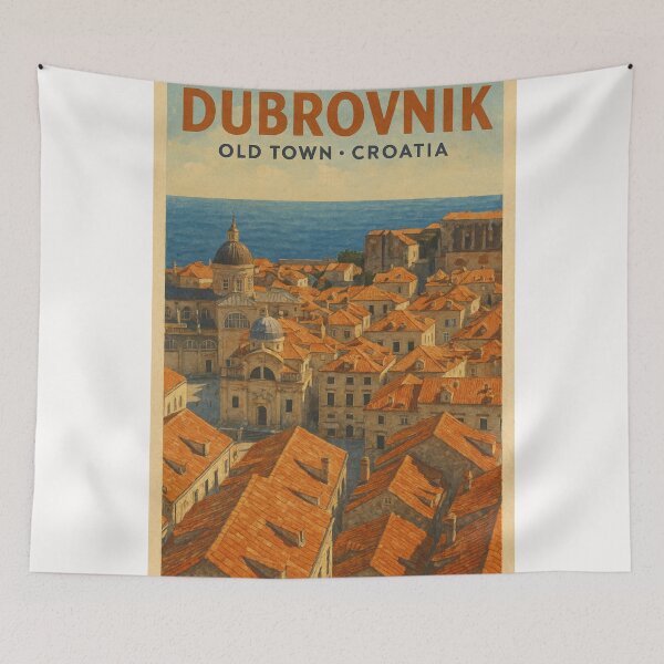 Item preview, Dubrovnik Old Town Rooftops – Croatia Coastal Charm designed and sold by Places On Earth.