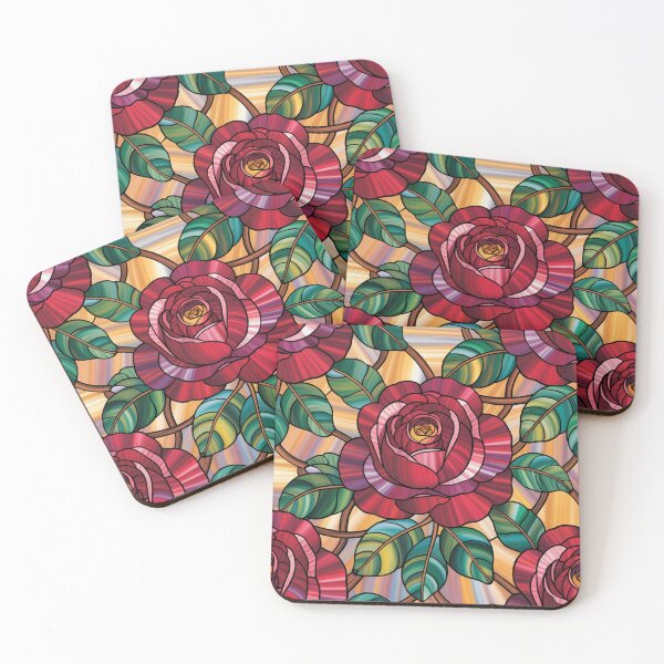 Item preview, Flowing Red Rose Nouveau Print designed and sold by mittie101.