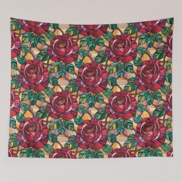 Item preview, Flowing Red Rose Nouveau Print designed and sold by mittie101.