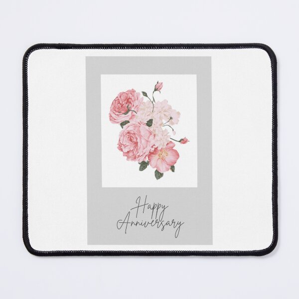 Item preview, HAPPY ANNIVERSARY CARD, FLORAL, PINK ROSES, GREETING CARDS designed and sold by AASparksDesigns.