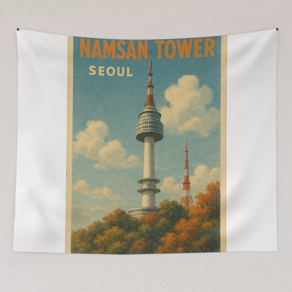 Item preview, Namsan Tower in Autumn – Seoul City View designed and sold by Places On Earth.