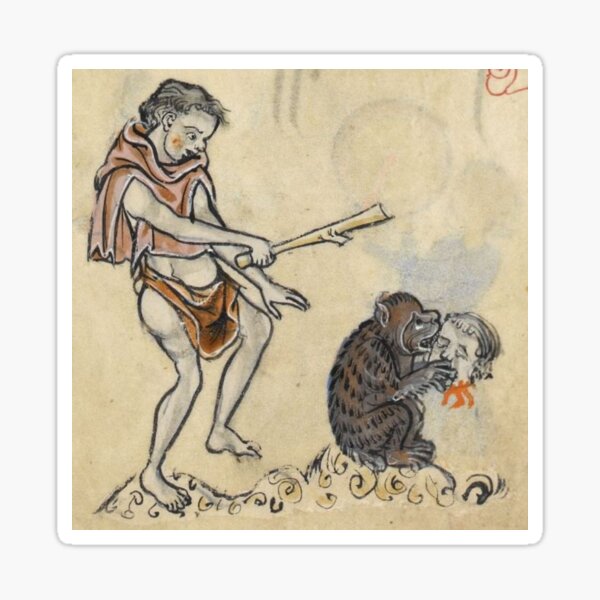 Vista previa del artículo con la obra «Escena grotesca de un bestiario medieval», diseñado y vendido por VintageManiac.