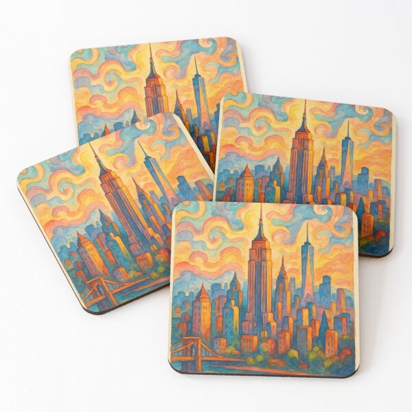 Item preview, New York Skyline at Sunset – Empire State to One World Trade designed and sold by Places On Earth.