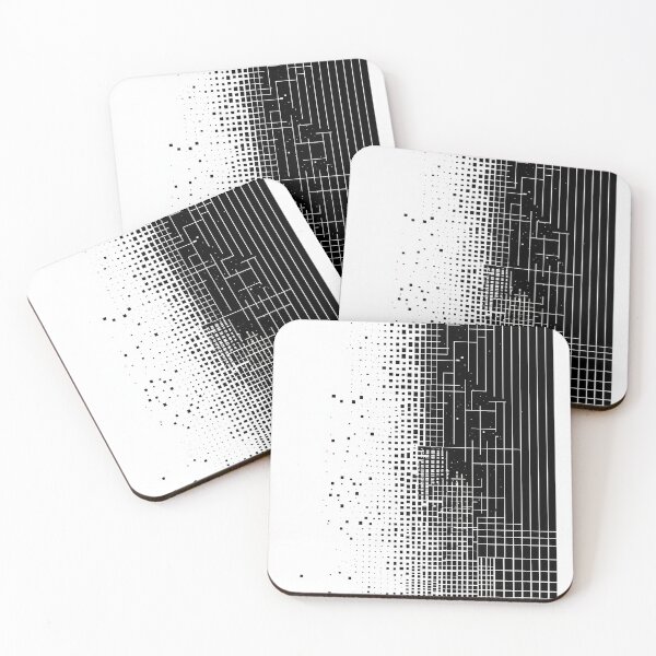 Item preview,  Pixelated Gradation, Black and White Design 1 designed and sold by SparroCreative.