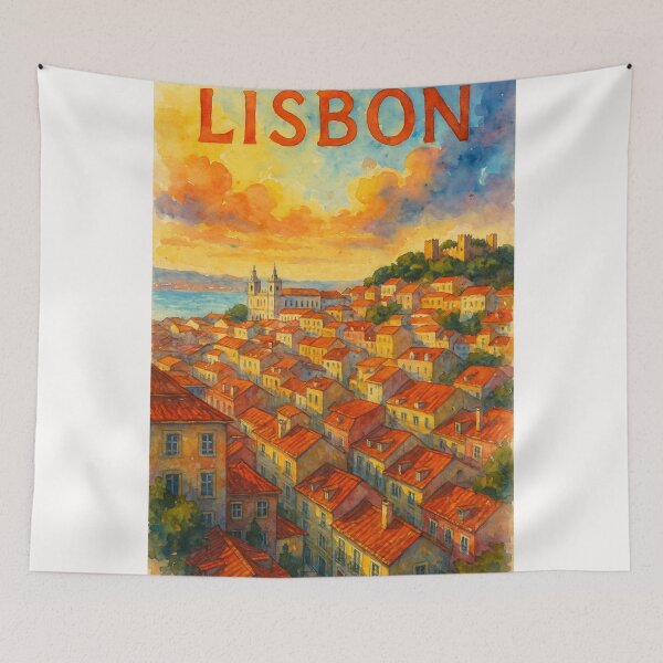 Item preview, Lisbon Rooftops at Sunset – Portugal’s Historic Hills designed and sold by Places On Earth.