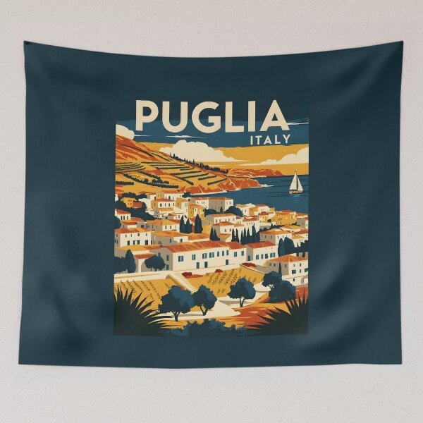 Item preview, A Vintage Travel Illustration of Puglia - Italy designed and sold by GoodOldVintage.