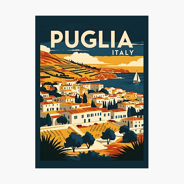 Item preview, A Vintage Travel Illustration of Puglia - Italy designed and sold by GoodOldVintage.