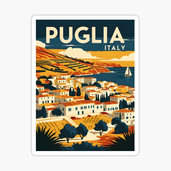 Item preview, A Vintage Travel Illustration of Puglia - Italy designed and sold by GoodOldVintage.