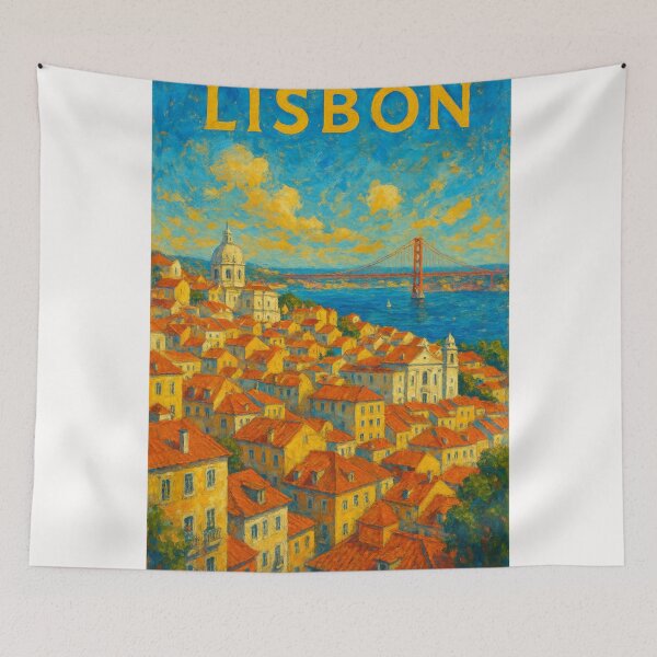 Item preview, Lisbon and 25 de Abril Bridge – Portugal City View designed and sold by Places On Earth.