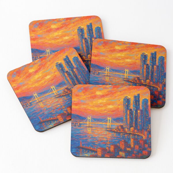 Item preview, Busan at Sunset – Gwangan Bridge and Skyline Glow designed and sold by Places On Earth.