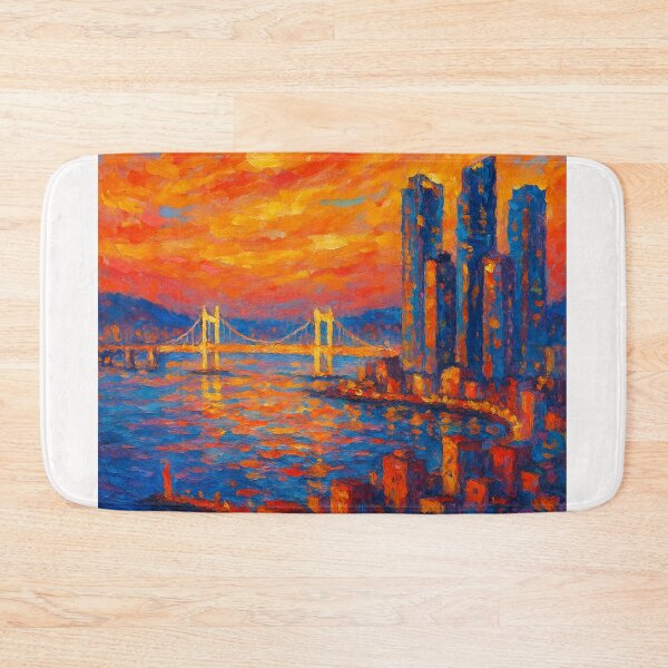 Item preview, Busan at Sunset – Gwangan Bridge and Skyline Glow designed and sold by Places On Earth.