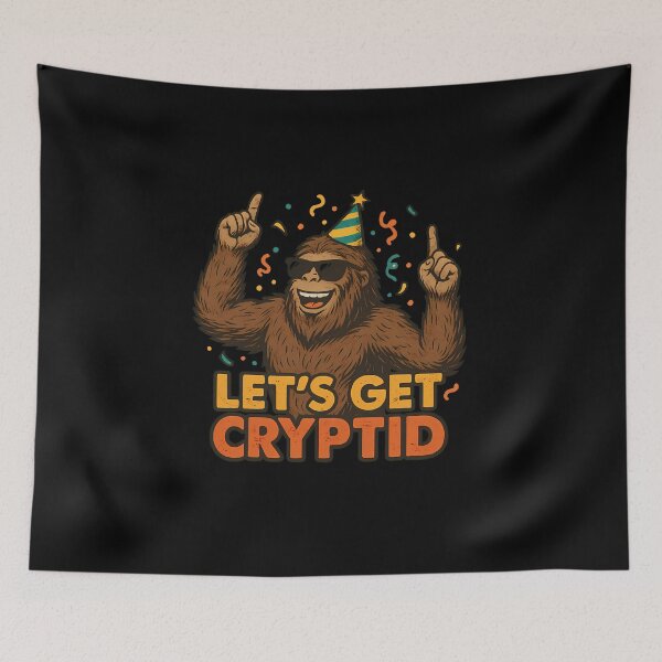 Item preview,  Let’s Get Cryptid – Funny Bigfoot Party Design designed and sold by Jason123za.