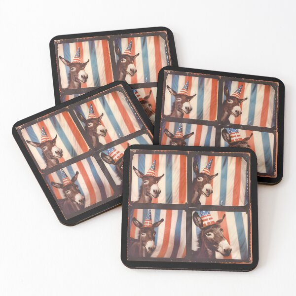 Item preview, Patriotic Farm Donkey Vintage Americana Animal Art designed and sold by RockFireMerch.