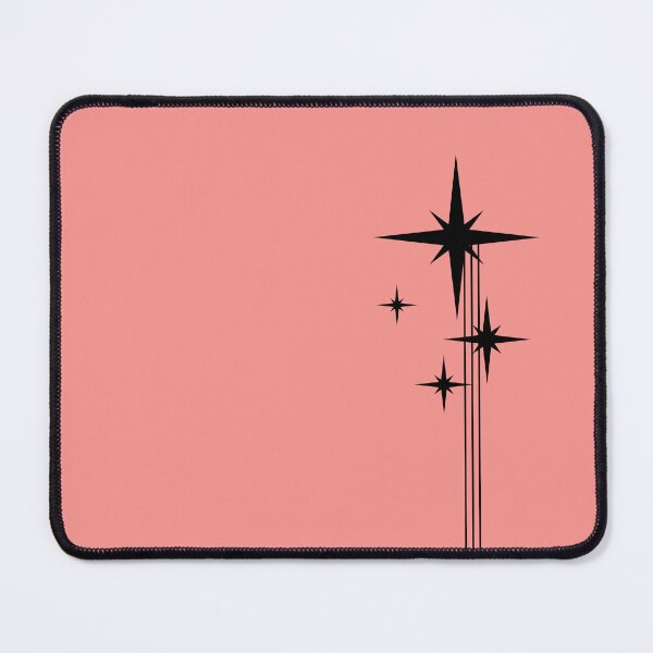 Item preview, 1950s Atomic Age Retro Starbursts in Mid Century Modern Blush Pink and Black designed and sold by kierkegaard.