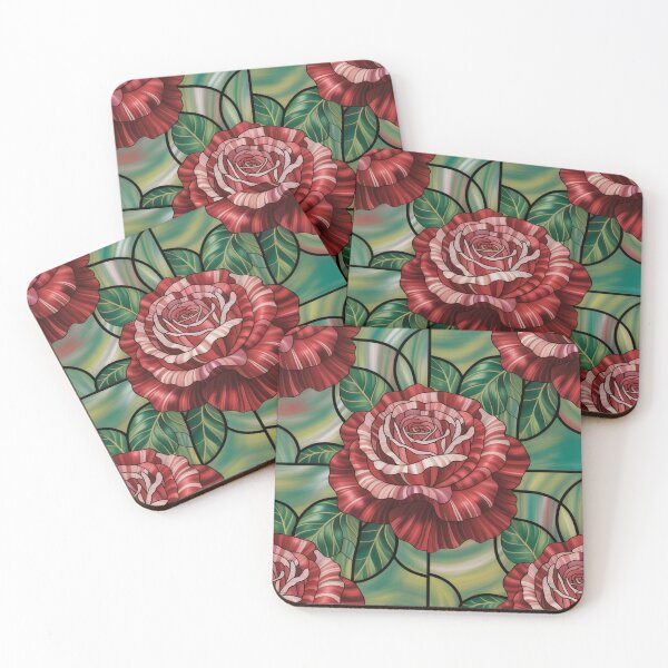 Item preview, Vintage Red Roses in Nouveau Style designed and sold by mittie101.
