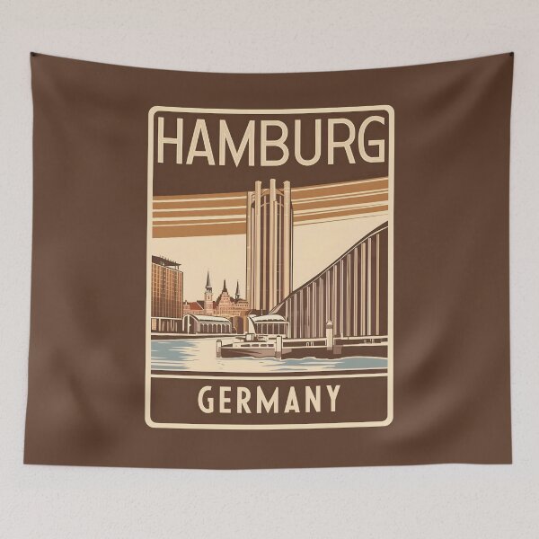 Item preview, Arte de viaje vintage de Hamburgo, Alemania designed and sold by GoodOldVintage.