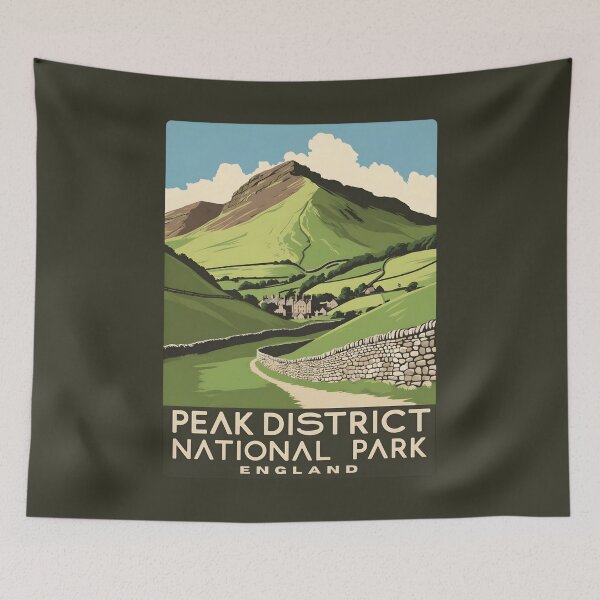 Item preview, A Vintage Illustration of Peak District National Park - England  designed and sold by GoodOldVintage.
