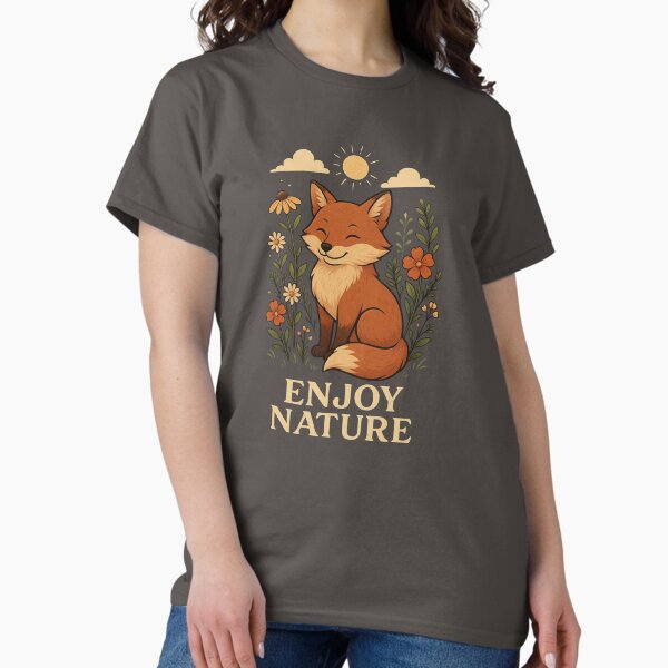 Item preview, Smiling Fox in Wildflowers – Enjoy Nature Cute Animal Illustration designed and sold by Wizard-shop1.