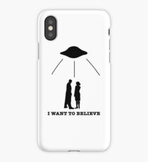 mulder and scully silhouettes: i want to believe iPhone Case