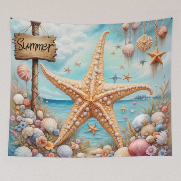 Item preview, Seashells and Starfish Coastal Dreamscape designed and sold by purplesensation.