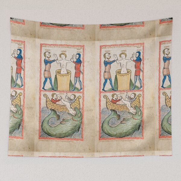Item preview, Whimsical Scene from a Medieval Miniature designed and sold by VintageManiac.