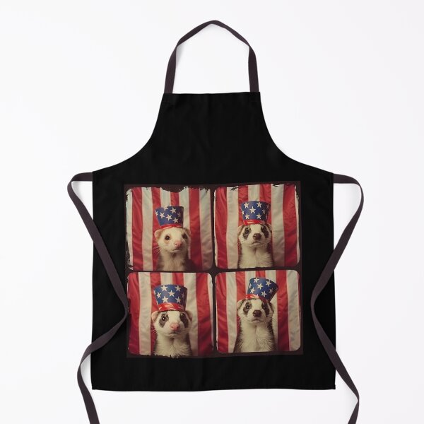 Item preview, Patriotic Ferret with American Flag Hat | Funny Fourth of July USA Design designed and sold by RockFireMerch.