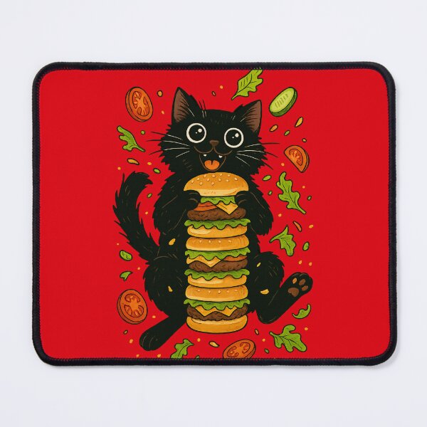 Item preview, Burger Beast – Hungry Cat vs. Tower of Cheeseburgers designed and sold by Sepinik.
