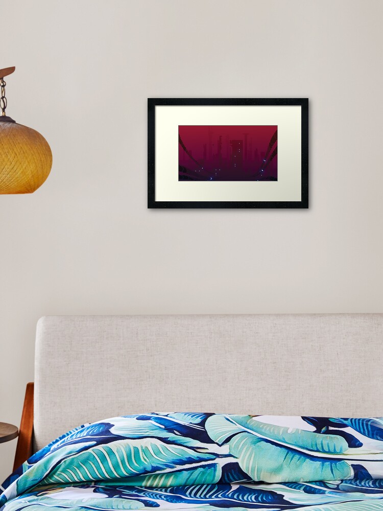 Thumbnail 2 of 7, Framed Art Print, Distant City designed and sold by FrankFuture.