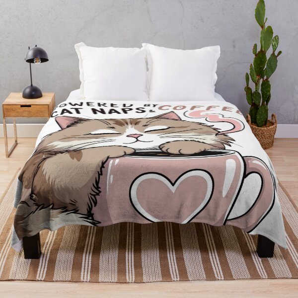 Item preview, Powered by Cat Naps & Coffee – Cute Sleepy Cat Sticker for Coffee and Cat Lovers designed and sold by HAFIZ-DP.