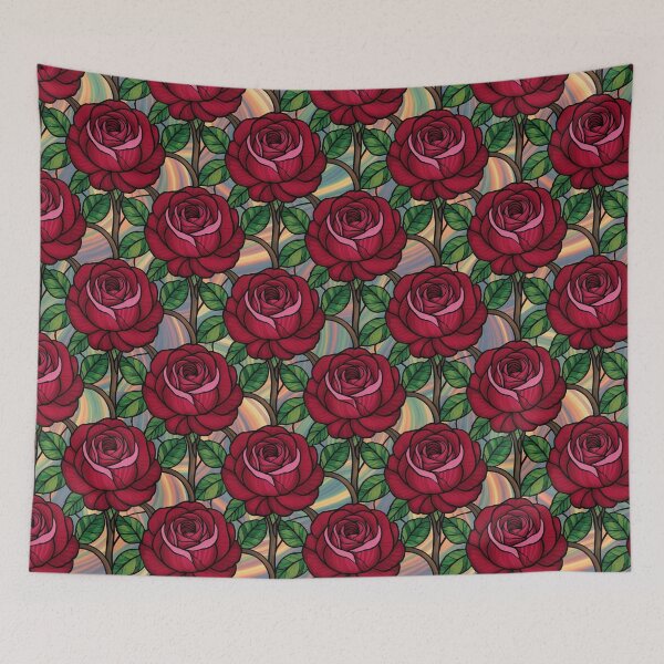 Item preview, Stylised Red Blooms with a Retro Touch designed and sold by mittie101.