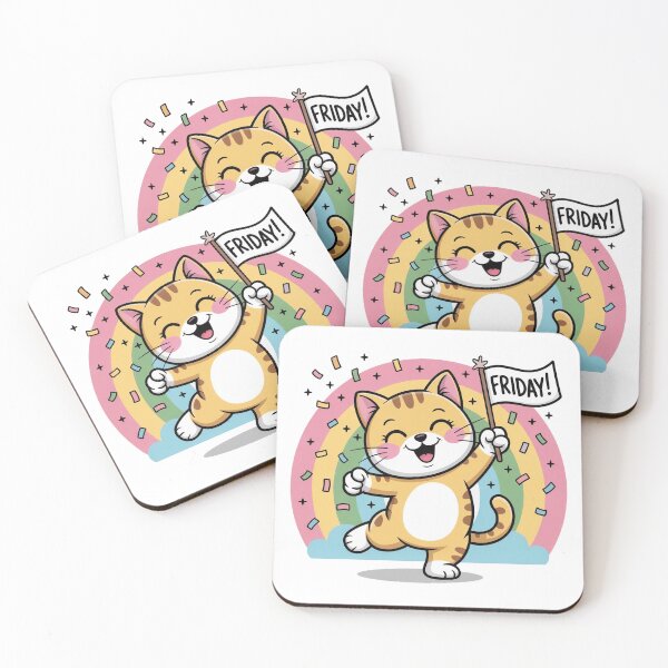 Item preview, Friday! – Happy Dancing Cat Sticker for Friday Lovers and Positive Vibes designed and sold by HAFIZ-DP.