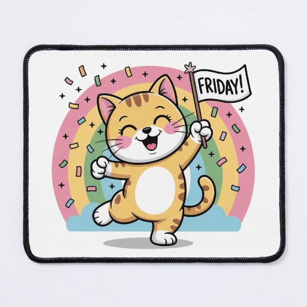 Item preview, Friday! – Happy Dancing Cat Sticker for Friday Lovers and Positive Vibes designed and sold by HAFIZ-DP.