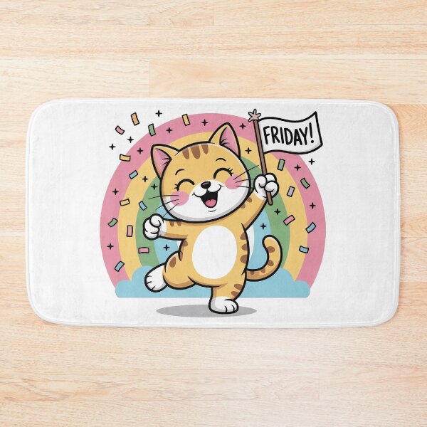 Item preview, Friday! – Happy Dancing Cat Sticker for Friday Lovers and Positive Vibes designed and sold by HAFIZ-DP.
