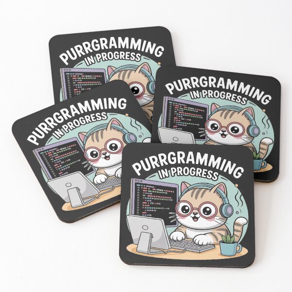Item preview, Purrgramming in Progress – Cute Coding Cat Sticker for Programmers and Cat Lovers designed and sold by HAFIZ-DP.