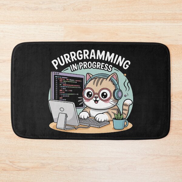 Item preview, Purrgramming in Progress – Cute Coding Cat Sticker for Programmers and Cat Lovers designed and sold by HAFIZ-DP.