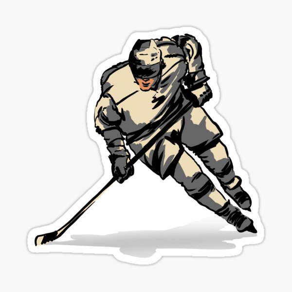 Ishockeyspiller på marken' Sticker