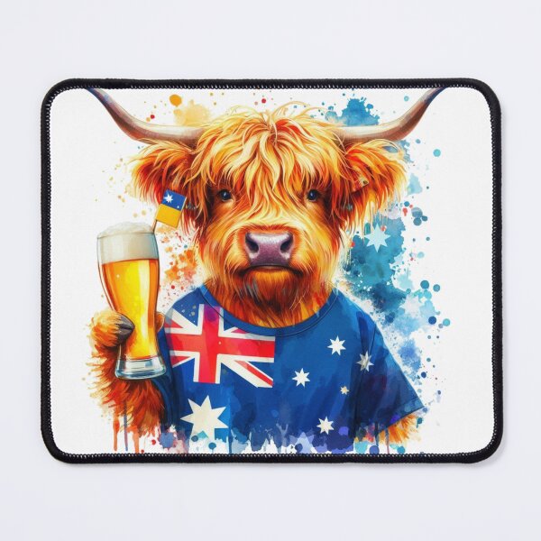 Item preview, Scottish Highland Cow in Australia Colorful Watercolor designed and sold by MaedK.