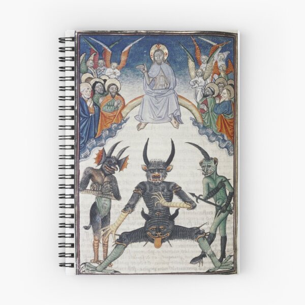 Item preview, A Medieval Miniature Depicting Christ Confronting Hell, Lucifer, and Demons designed and sold by VintageManiac.