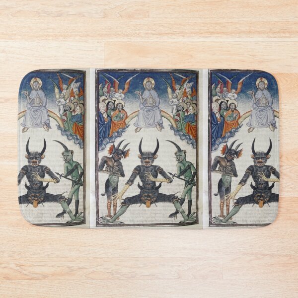 Item preview, A Medieval Miniature Depicting Christ Confronting Hell, Lucifer, and Demons designed and sold by VintageManiac.