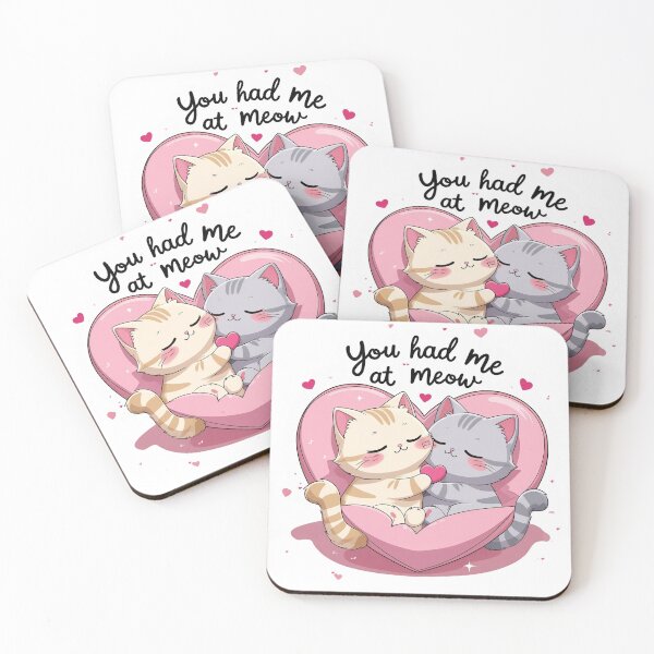 Item preview, You Had Me at Meow – Cute Couple Cat Sticker for Lovers and Valentine Gifts designed and sold by HAFIZ-DP.
