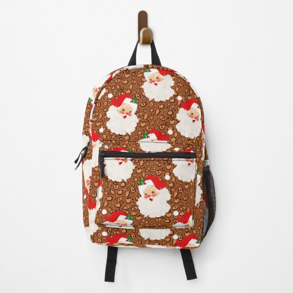 Item preview,  Classic Retro Santa Claus on Wild Leopard Animal Print designed and sold by KrisInStitches.