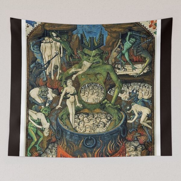 Item preview, Sinners in Hell Depicted in a Medieval Painting designed and sold by VintageManiac.