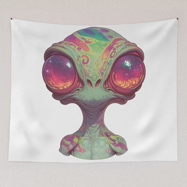 Item preview, Psychedelic Alien: Trippy Space Creature designed and sold by bapupa.