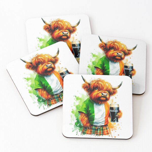 Item preview, Scottish Highland Cow in Ireland Colorful Watercolor designed and sold by MaedK.