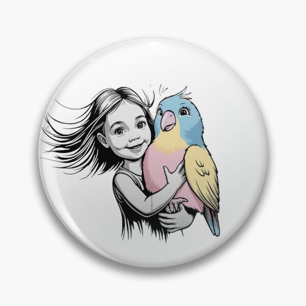 Item preview, Girl with a Pastel Parrot  designed and sold by AlinaSCorner.