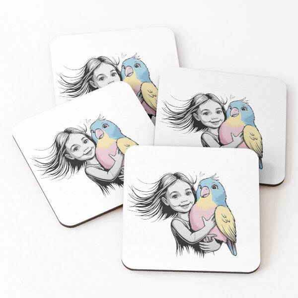 Item preview, Girl with a Pastel Parrot  designed and sold by AlinaSCorner.